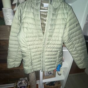 Columbia Sage Green Hooded Puffer Jacket – Omni-Heat – Size M – NWT